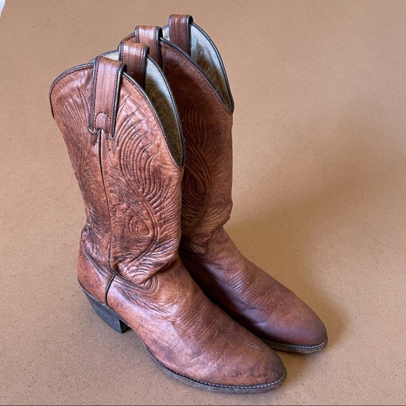 Abilene Shoes - Vintage Abilene Brown Leather Cowboy Boots